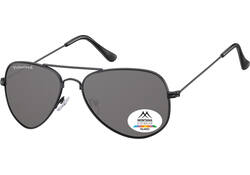 Zonnebril Montana met smoke gepolariseerd glas metaal zwart