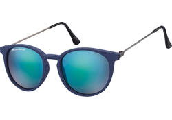 Zonnebril Montana met Revo blauw rond glas en metalen pootje mat blauw