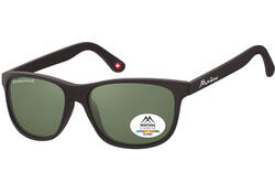 Zonnebril Montana met groen G15 gepolariseerd glas mat zwart