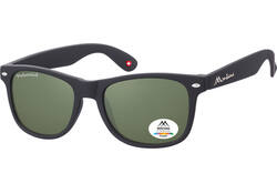 Zonnebril Montana met groen G15 gepolariseerd glas zwart