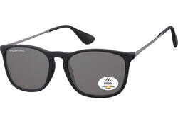 Zonnebril Montana met smoke gepolariseerd glas en metalen pootje zwart