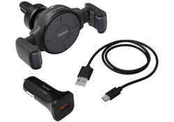 Autolader Hama draadloos QI-Charge 10W antraciet