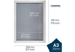 Kliklijst Europel A3 25mm mat wit