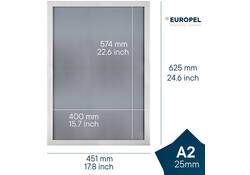 Kliklijst Europel A2 25mm mat wit