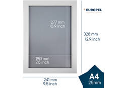 Kliklijst Europel A4 25mm mat wit
