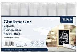Krijtstift Europel 15mm wit etui 8 stuks
