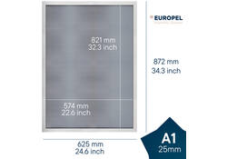 Kliklijst Europel A1 25mm mat wit