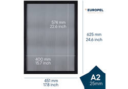 Kliklijst Europel A2 25mm mat zwart