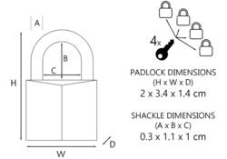 Hangslot MasterLock 4 assorti alu 20mm
