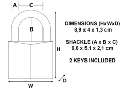 Hangslot MasterLock beugel 51mm messing 40mm