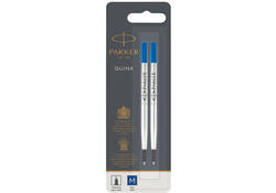 Rollerpenvulling Parker Quink medium blauw blister à 2 stuks