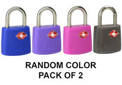Hangslot Masterlock 2 gelijksluitend ABS cover TSA assorti in willekeurige kleur 30mm