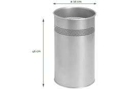 Papierbak BRASQ 21 liter rvs zilver