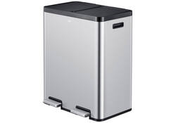 Afvalbak EKO Essential Recycler pedaalemmer 2x30liter RVS