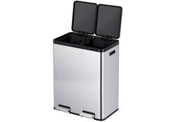 Afvalbak EKO Essential Recycler pedaalemmer 2x30liter RVS