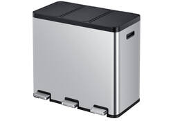 Afvalbak EKO Essential Recycler pedaalemmer 3x20liter RVS