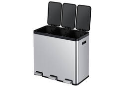 Afvalbak EKO Essential Recycler pedaalemmer 3x20liter RVS