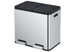 Afvalbak EKO Essential Recycler pedaalemmer 2x22liter RVS