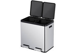 Afvalbak EKO Essential Recycler pedaalemmer 2x22liter RVS