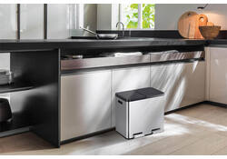 Afvalbak EKO Essential Recycler pedaalemmer 2x22liter RVS