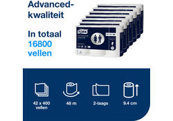 Toiletpapier Tork T4 advanced 2-laags 400vel wit 472168