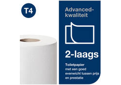 Toiletpapier Tork T4 advanced 2-laags 400vel wit 472168