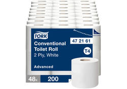 Toiletpapier Tork T4 advanced 2-laags 200vel wit 472161
