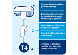 Toiletpapier Tork T4 advanced 2-laags 200vel wit 472161