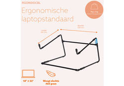 Laptopstandaard R-Go Office Zwart