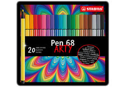 Viltstift STABILO Pen 68/20 Arty medium assorti blik à 20 stuks
