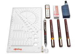 Tekenset rOtring Isograph college 0.2mm, 0.3mm en 0.5mm set à 3 stuks
