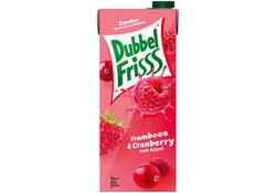 Fruitdrank DubbelFrisss framboos zwarte bes pak 1500ml