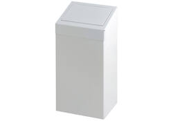 Afvalbak Vepa Bins met pushdeksel 50 liter metaal wit