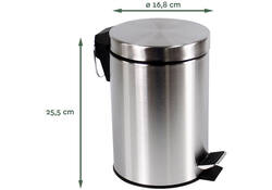 Afvalbak BRASQ pedaalemmer 3 liter rvs