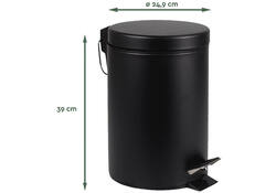 Afvalbak BRASQ pedaalemmer 12 liter zwart