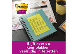 Memoblok 3M Post-it 584 127x203mm Super Sticky lijn assorti kleur