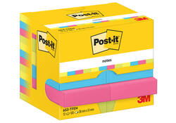 Memoblok 3M Post-it 653 38x51mm neon assorti kleur
