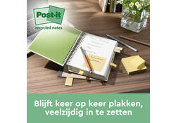 Memoblok 3M Post-it 654 76x76mm recycle geel 18 + 6 gratis