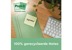 Memoblok 3M Post-it 654 76x76mm recycle geel 18 + 6 gratis