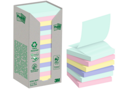 Memoblok 3M Post-it Z-Note R330 76x76mm recycle assorti kleur