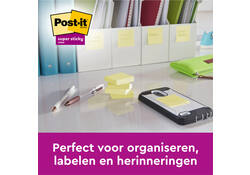 Memoblok 3M Post-it 622 Super Sticky 47.6x47.6mm geel 21 + 3 gratis