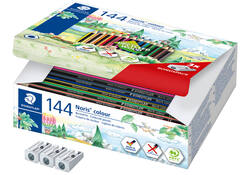Kleurpotloden Staedtler Noris classpack à 144 stuks 12 kleuren + 3 puntenslijpers gratis