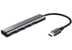 Hub Trust Halyx 4-port USB-C zilver