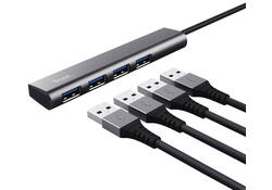Hub Trust Halyx 4-port USB-C zilver