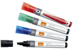 Viltstift Nobo whiteboard Liquid ink schuin assorti 4mm 10stuks