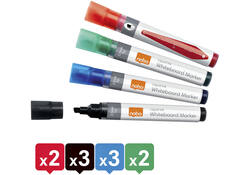 Viltstift Nobo whiteboard Liquid ink schuin assorti 4mm 10stuks