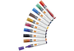 Viltstift Nobo whiteboard Liquid ink rond assorti 3mm 10stuks