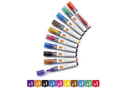 Viltstift Nobo whiteboard Liquid ink rond assorti 3mm 10stuks