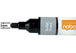Viltstift Nobo whiteboard Liquid ink rond assorti 3mm 10stuks