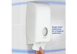 Toiletpapierdispenser Aquarius gevouwen tissue wit 6946